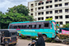 Ullal: Bus mounts divider in Deralakatte after driver suffers BP drop; major tragedy averted